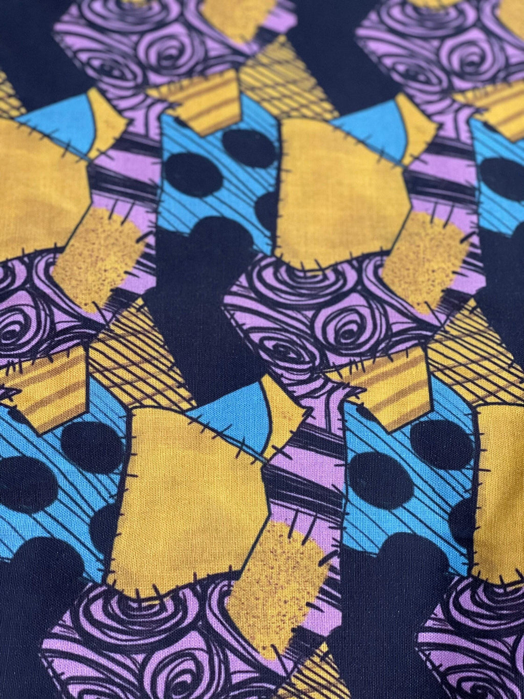 Nightmare Before Christmas Fabric: Sally Patchwork Print, Halloween Polyester Linen