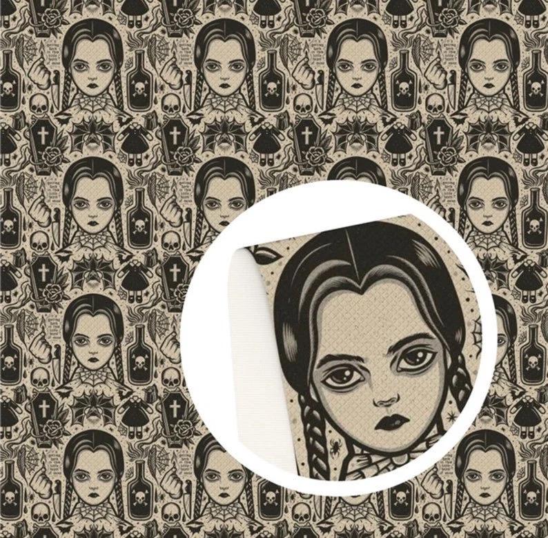 Addams Family Wednesday Fabric: 100% Polyester Print by Yard