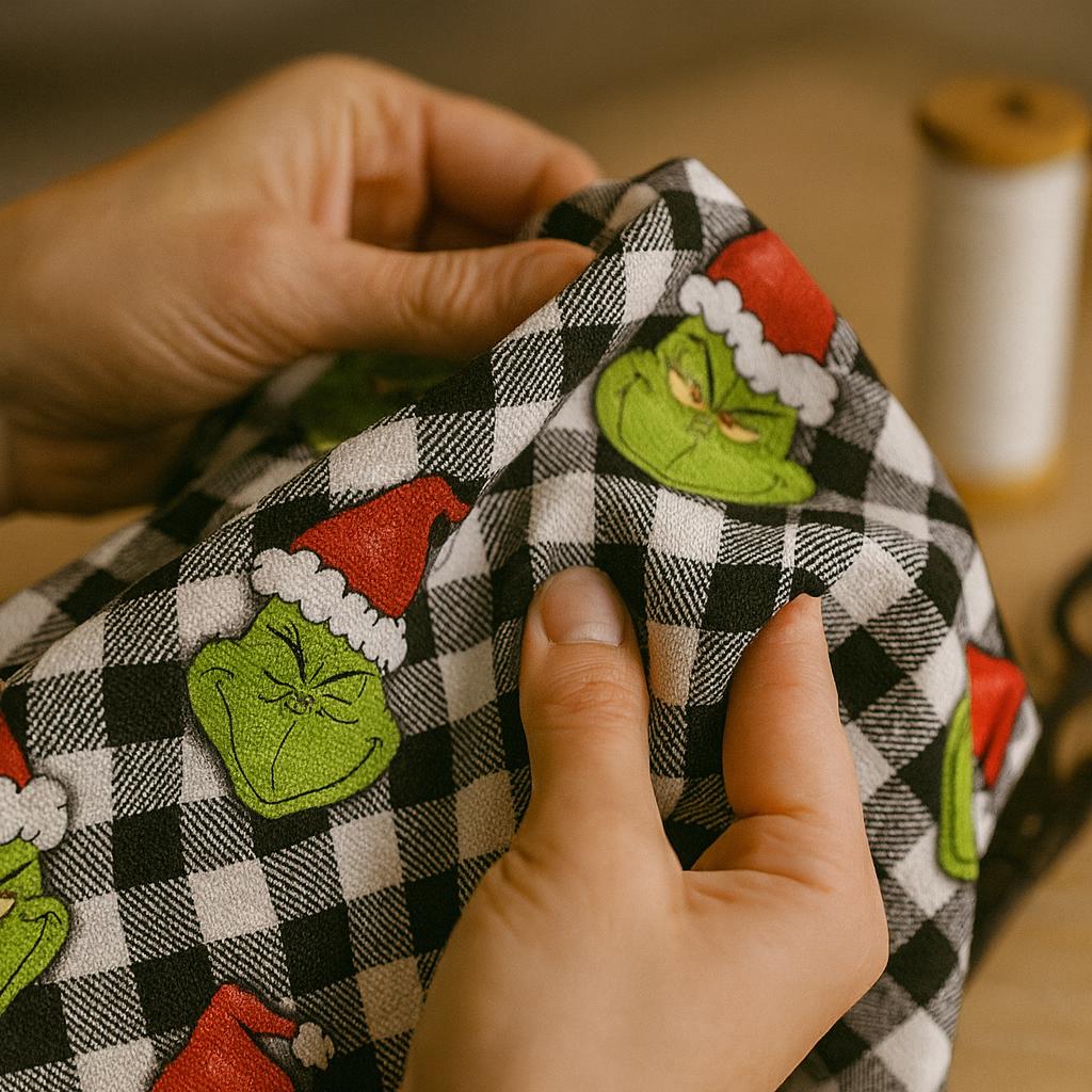 Grinch Whoville Christmas Fabric: Linen-Look Polyester, Quilting & Decor