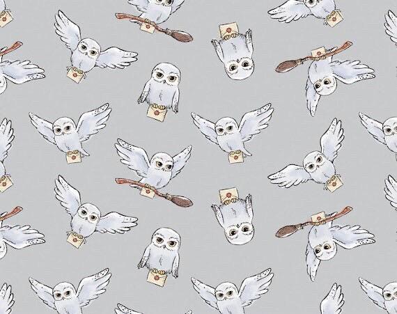 Harry Potter 100% polyester Fabric by the Yard - Watercolor Collection hedwig quidditch deathly hallows Oddities Harry Potter crest