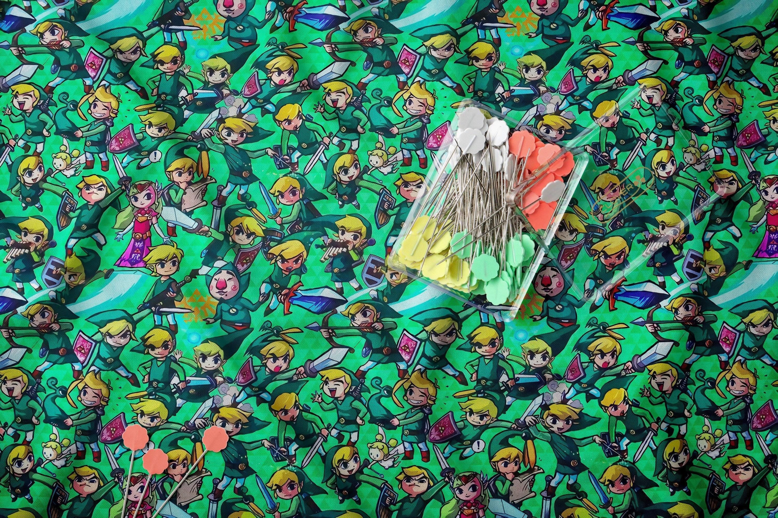 Legend of Zelda Fabric: Link Nintendo Print, 44" Wide Polyester Linen