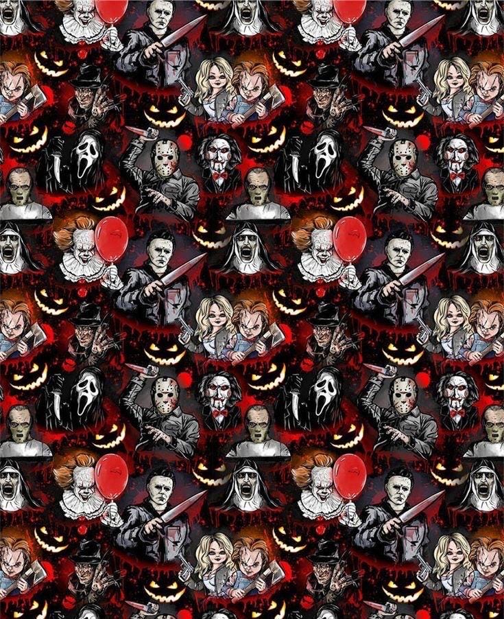 Halloween Character Polyester Fabric: Tim Burton, Jack Skellington