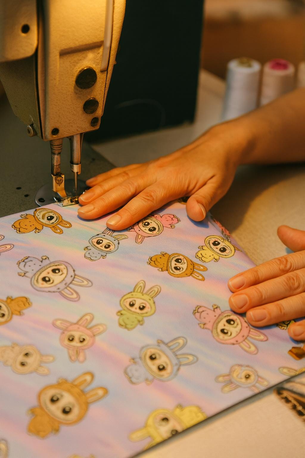 Labubu Magical Monsters Fabric: Kawaii Anime Bunny, Halloween Polyester, By The Half Yard