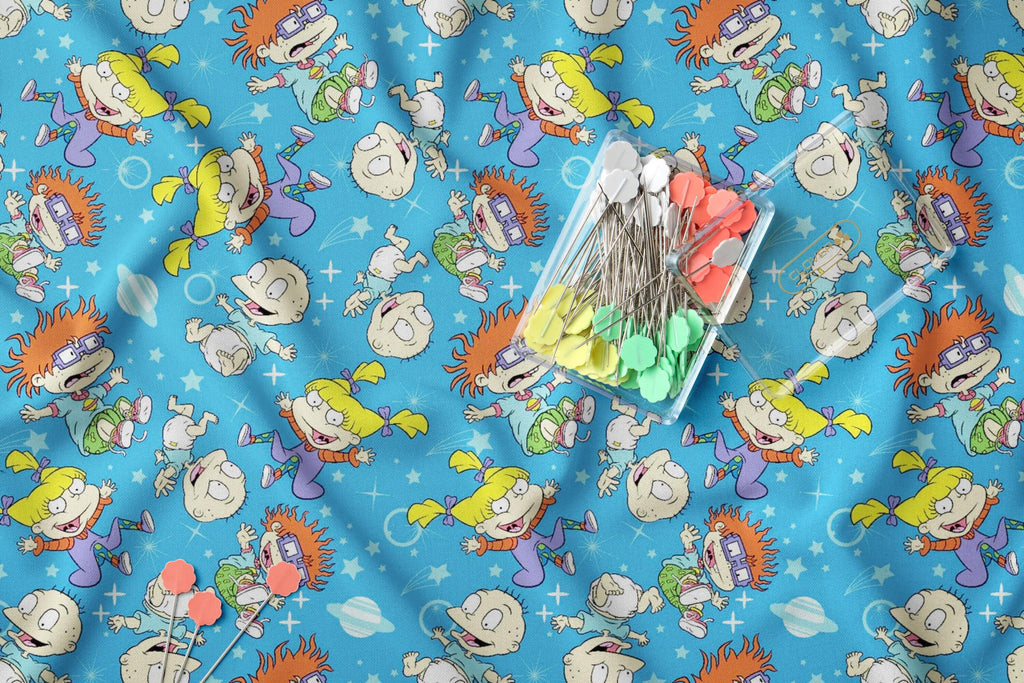 Rugrats Fabric: Nickelodeon Licensed Polyester Linen for Sewing & Quilting