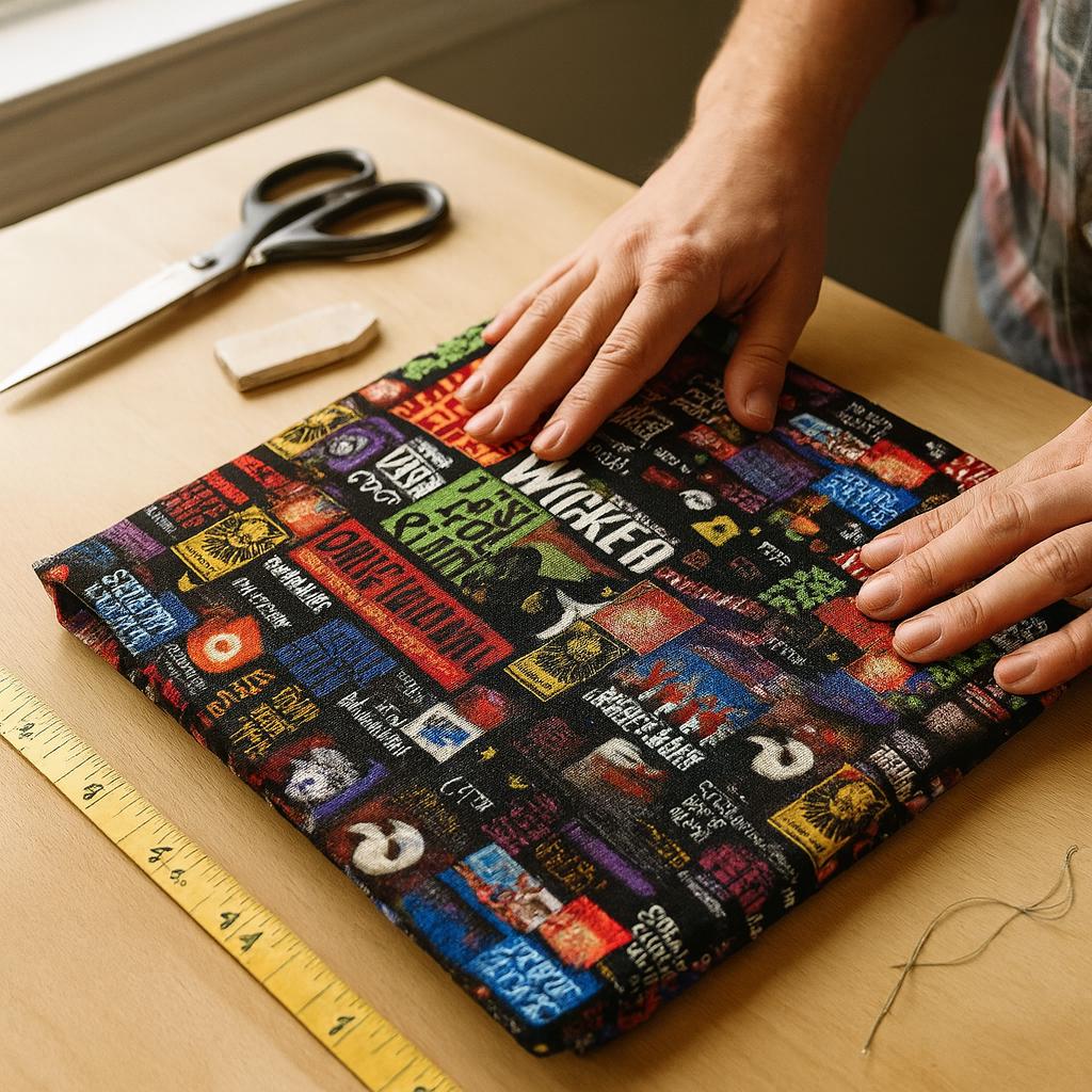 Broadway Musicals Collage Fabric: Linen-Look Polyester, Costumes, Quilting