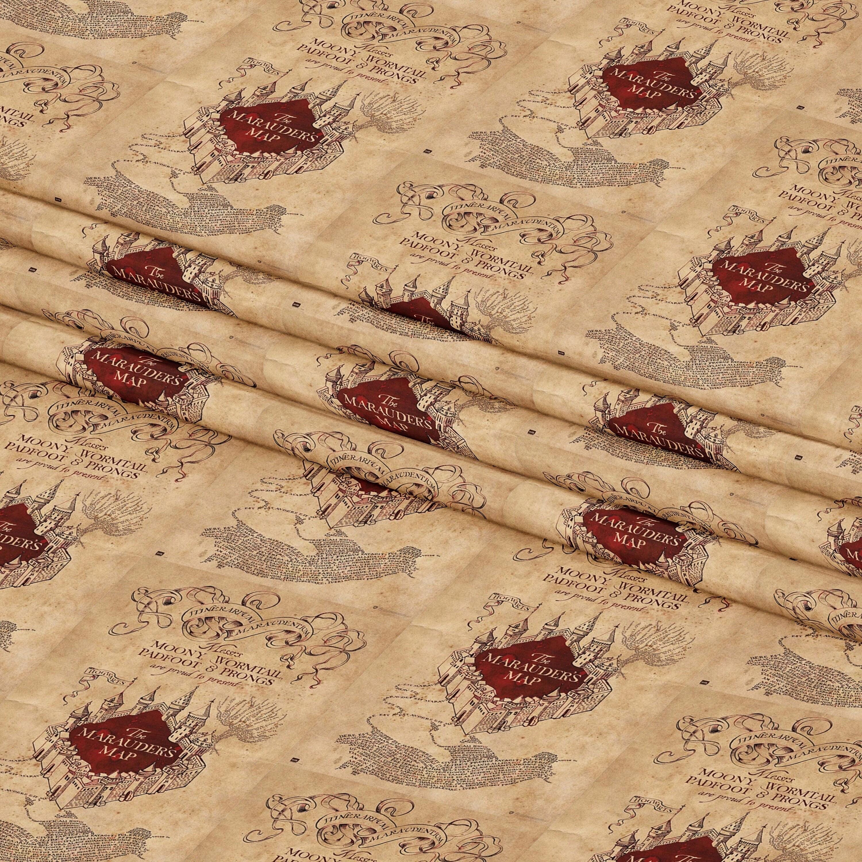 Harry Potter Marauder's Map Fabric: Polyester Sewing & Quilting, 44 Inches