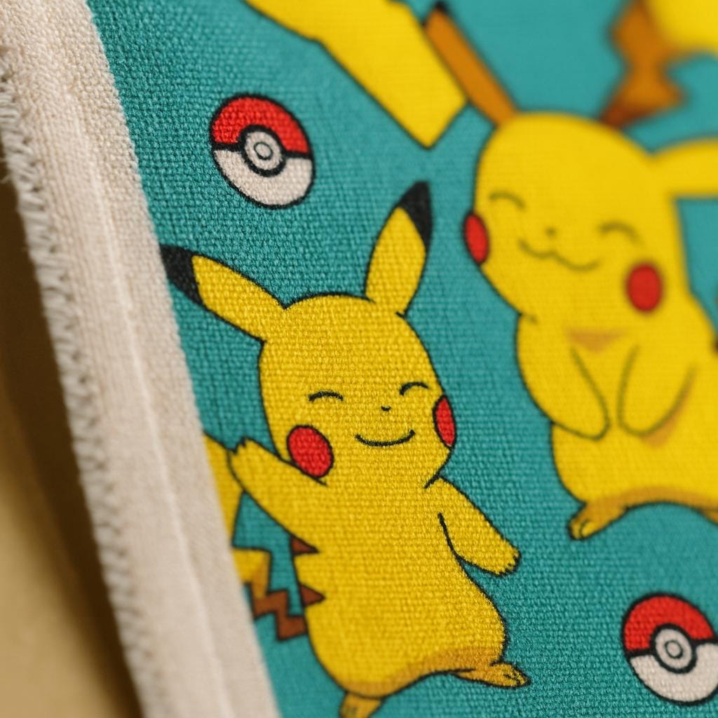 Pokemon inspired Anime Linen Look Polyester Fabric: Soft Texture, 44" Wide - Sewing & Quilting