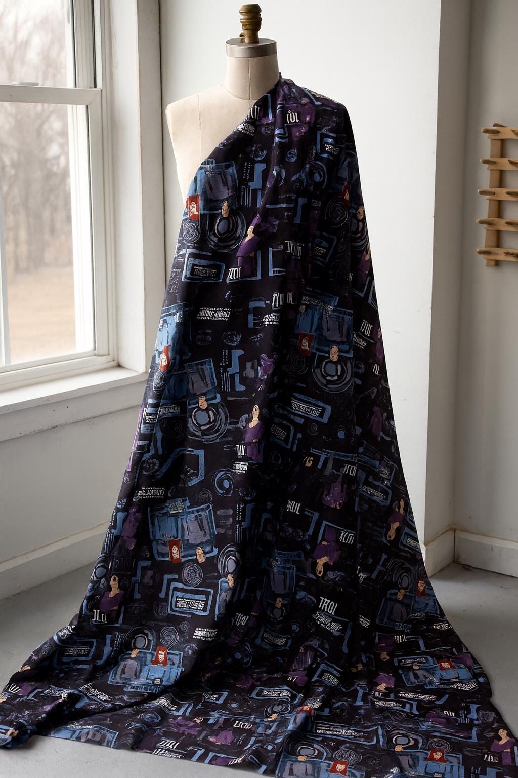 Star Trek TNG Galaxy Blue Polyester Linen-Look Fabric by the Yard, 44” Wide | Apparel, Quilting, Crafts, Kids Sewing