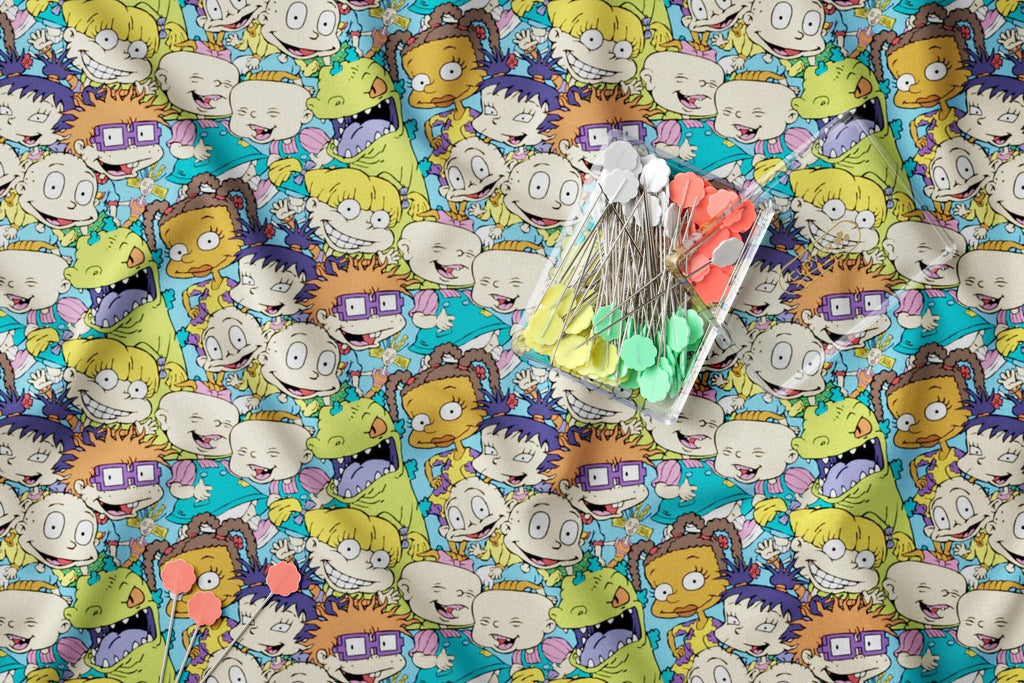 Rugrats Fabric: Nickelodeon Licensed Polyester Linen for Sewing & Quilting