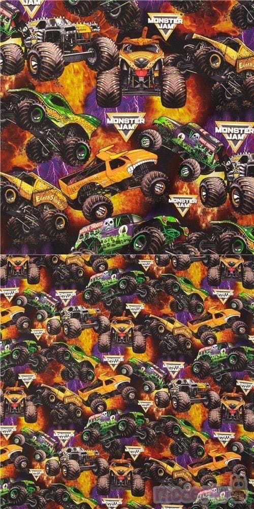 Monster Jam Fabric: Linen-Look Polyester for Sewing and Crafts