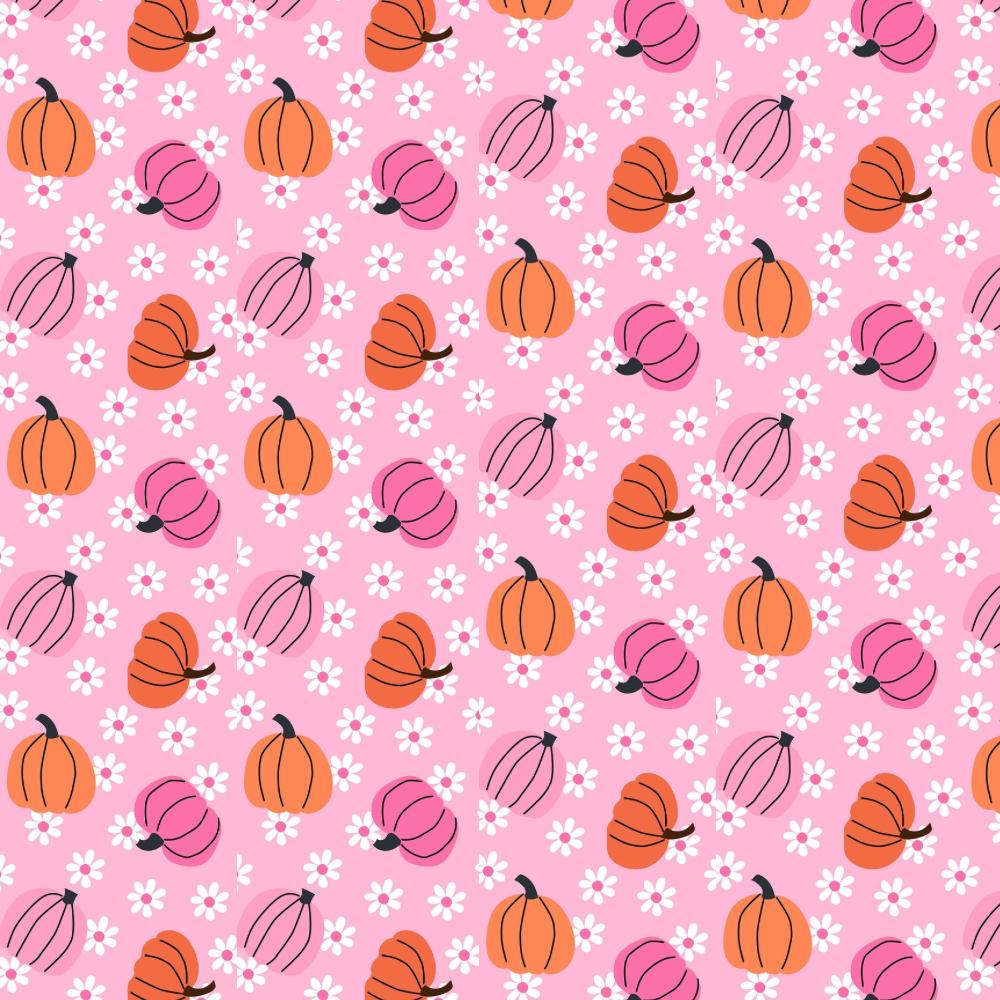 Pink Halloween Pumpkin Fabric: Linen-Look Polyester Sewing & Quilting