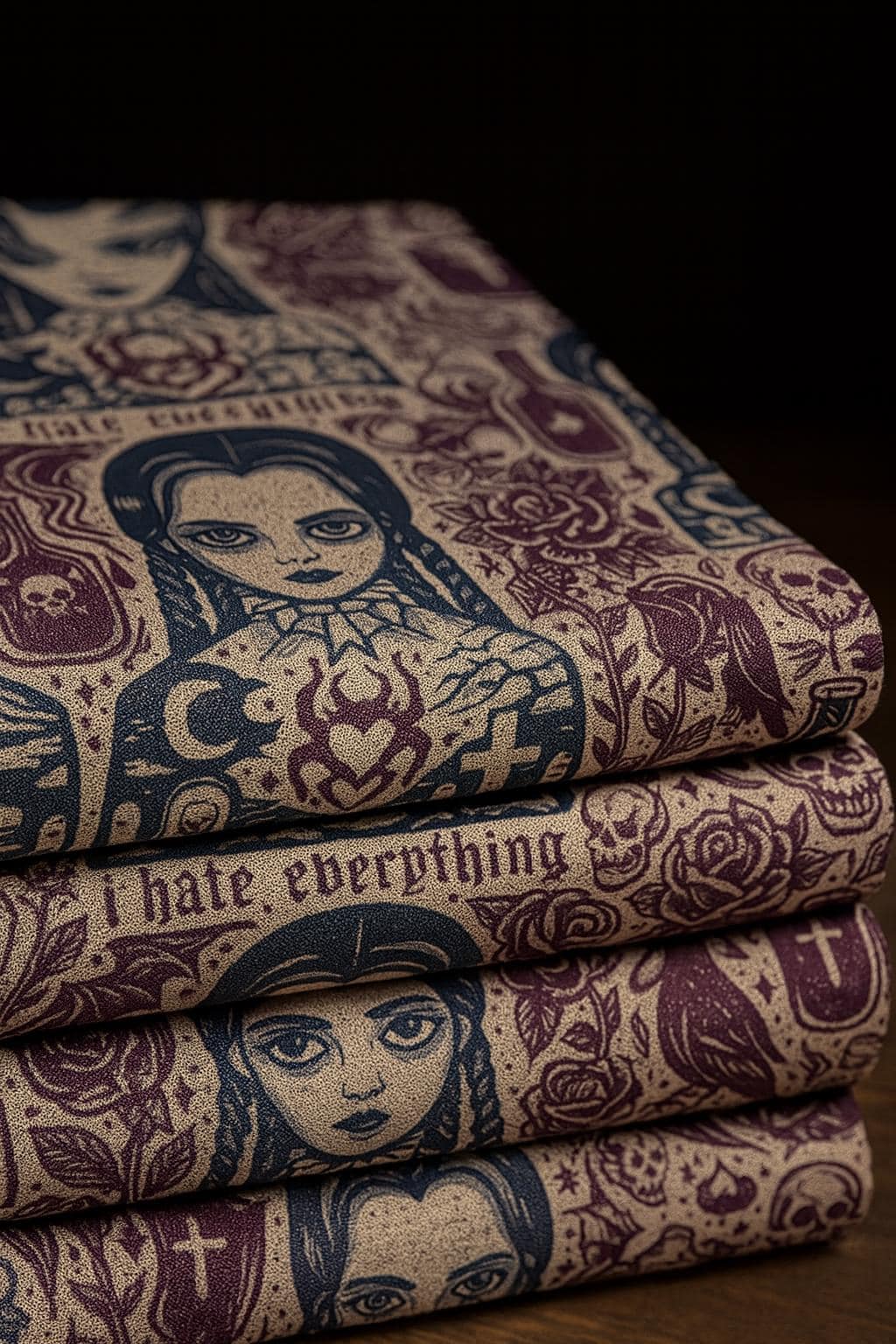 Addams Family Wednesday Fabric: 100% Polyester Crafting & Apparel Fabric