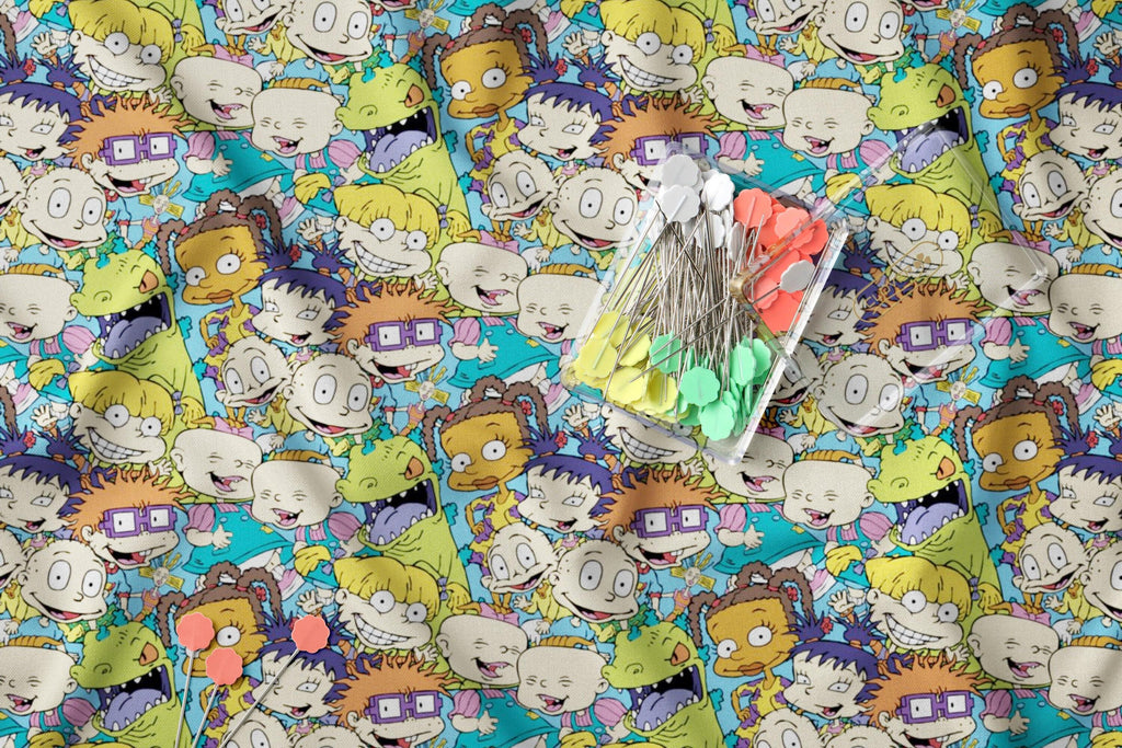 Rugrats Fabric: Nickelodeon Licensed Polyester Linen for Sewing & Quilting