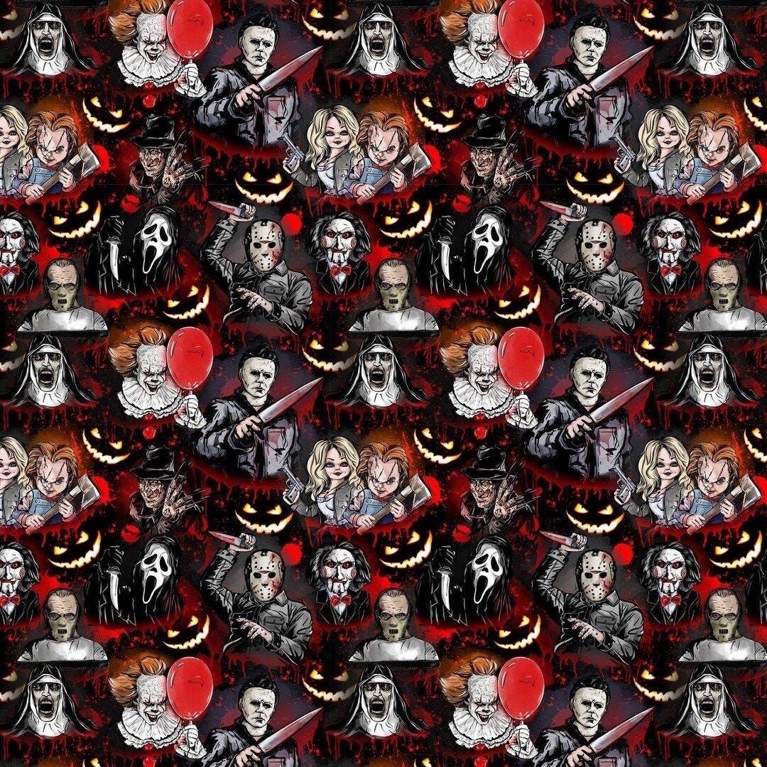 Halloween Character Polyester Fabric: Tim Burton, Jack Skellington