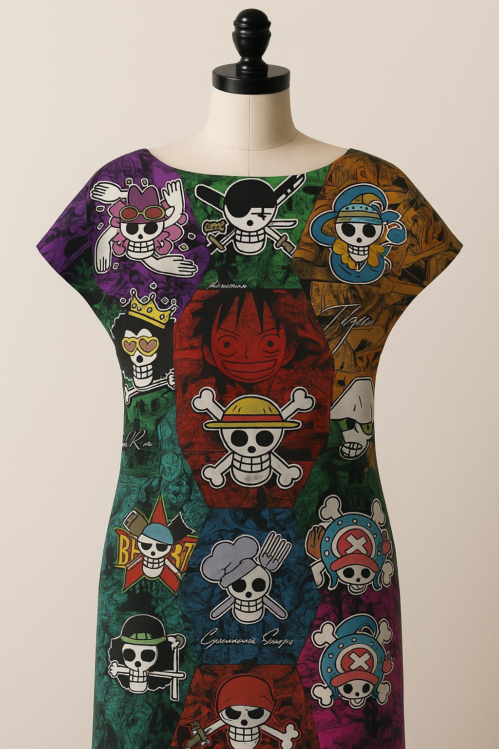 Anime Fabric: Pirate Skull Cloud Print, Cosplay and Decor