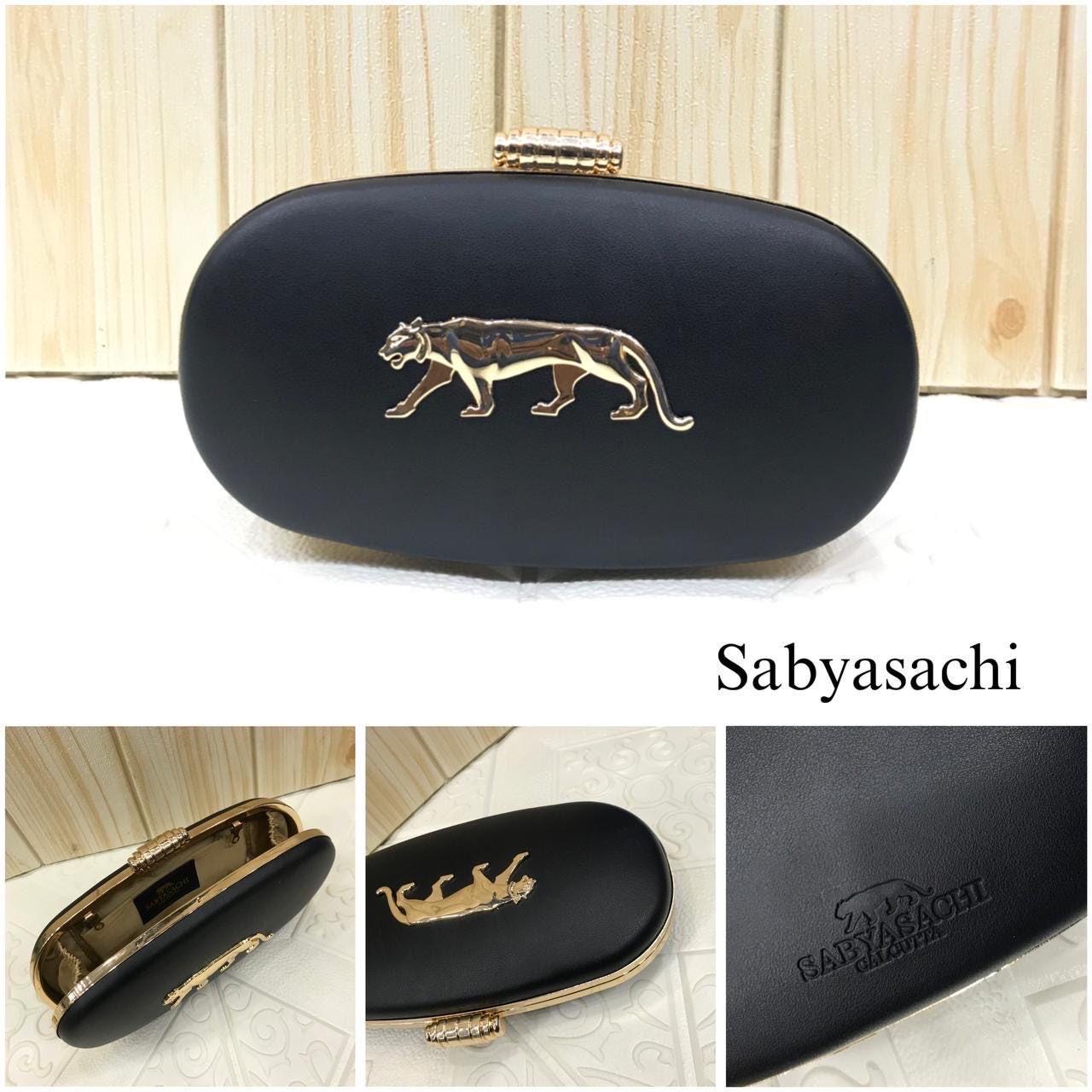 Sabyasachi Inspired designer Evening Clutch: Gold Panther, Detachable Chain bollywood style handbag, cocktail clutch