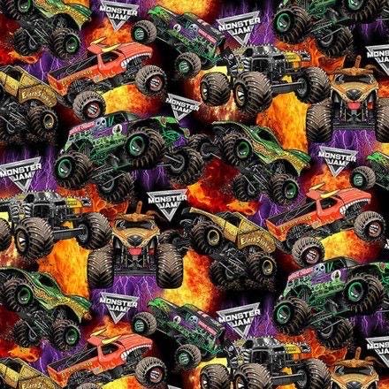 Monster Jam Fabric: Linen-Look Polyester for Sewing and Crafts