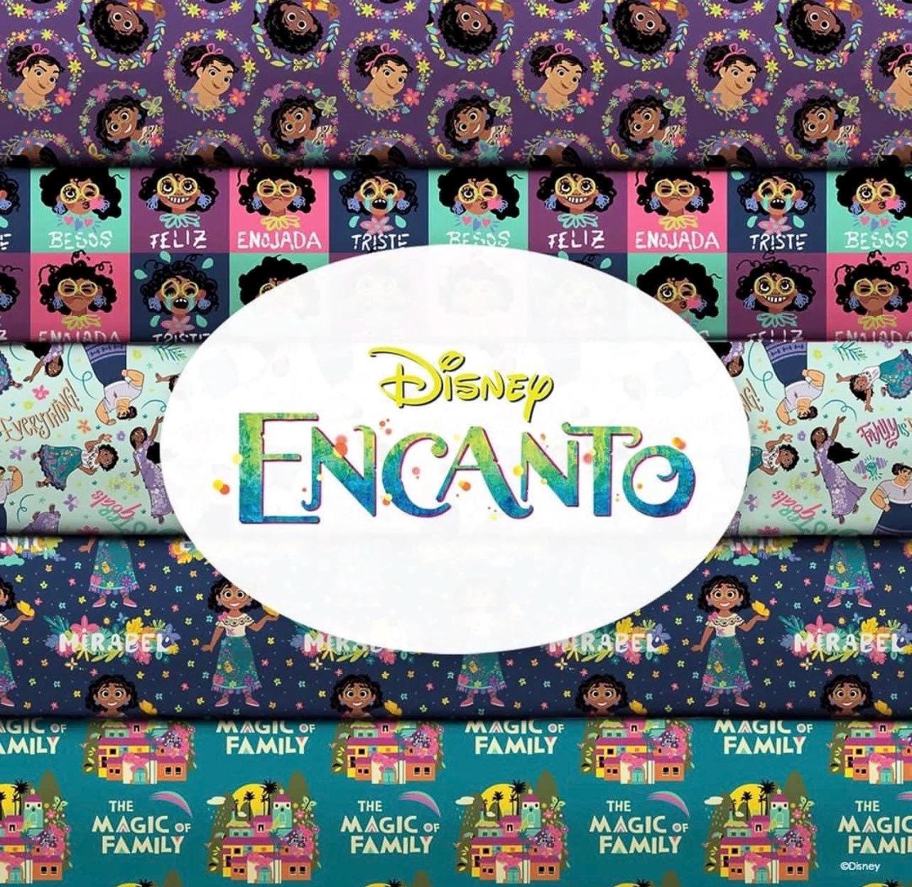 Encanto Fabric: Mirabel Print, Polyester Linen Look for quilting, fabric by the yard