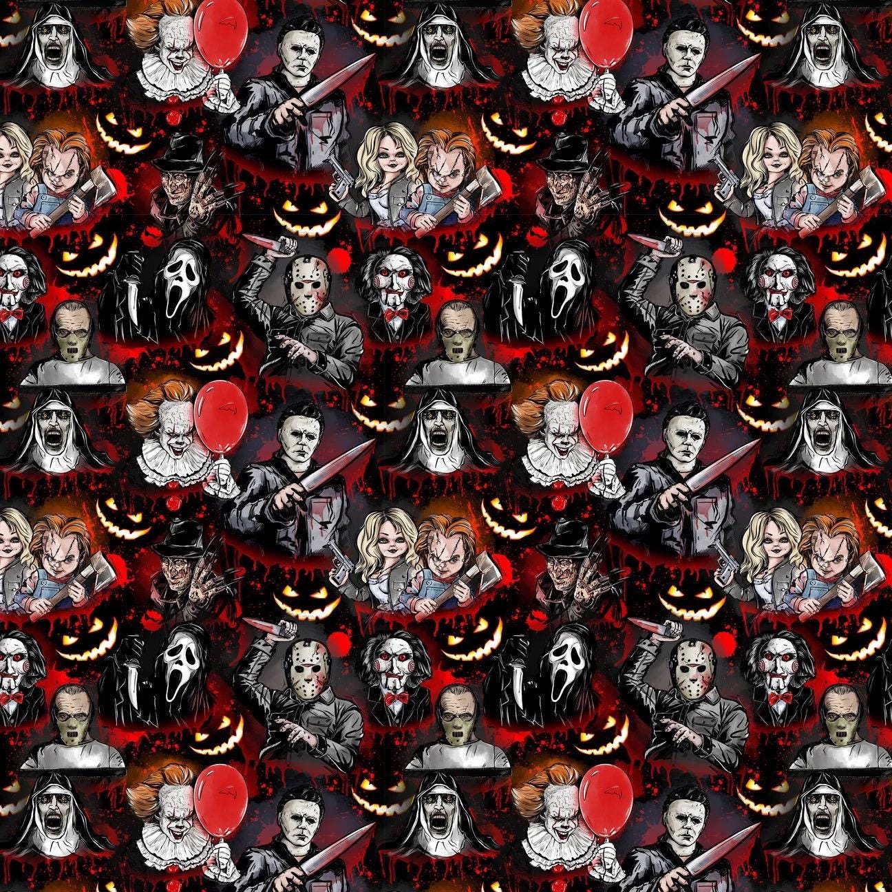 Halloween Character Polyester Fabric: Tim Burton, Jack Skellington