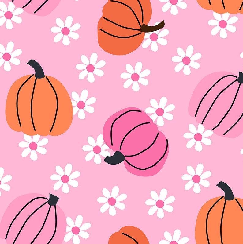 Pink Halloween Pumpkin Fabric: Linen-Look Polyester Sewing & Quilting