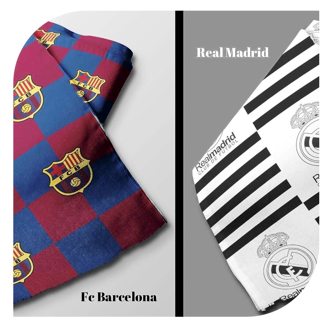 FC Barcelona & Real Madrid Polyester Fabric: Sewing, Quilting, Crafts