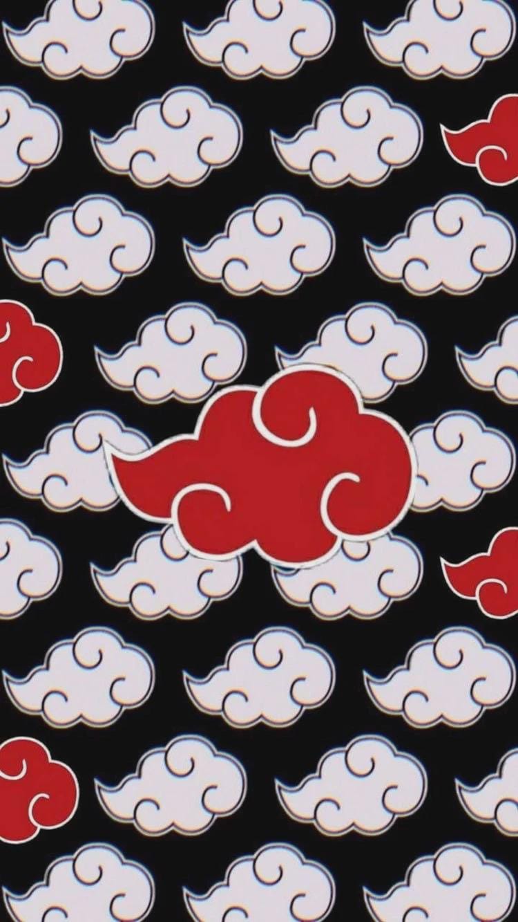 Anime Cloud Polyester Linen-Look Fabric - Black Red | 44 in Wide | Sold by the Yard | Cosplay, Quilting, Craft & Décor Material