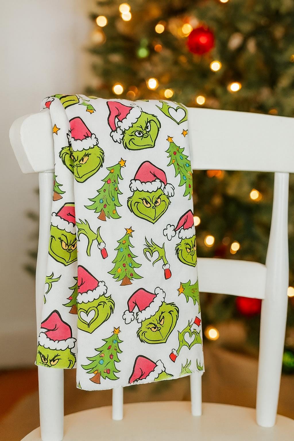 Grinch Christmas Fabric: Linen Look Polyester, Holiday Sewing Fabric