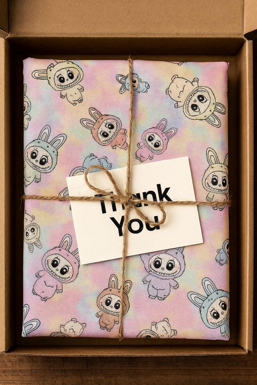 Labubu Monster Doll Fabric: Kawaii Anime Polyester, Halloween Theme